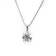 Classic 1.5ct Round Cut Lab Diamond Four Prongs Pendant Necklace - LGG Jewelry